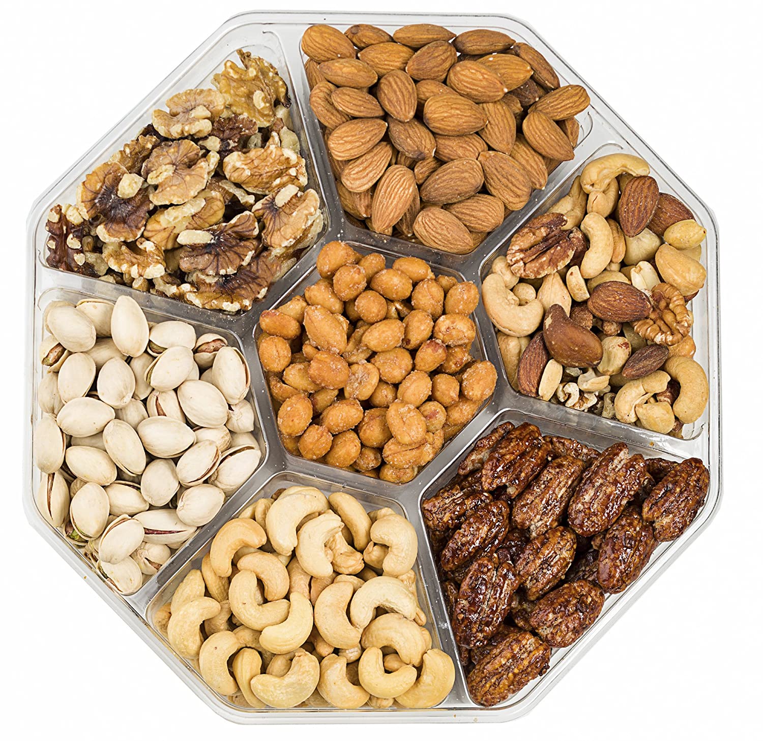 Healthy Ro... We Got Nuts 2 Pounds 7 Sectional Nuts Gift Tray Roasted Almonds 