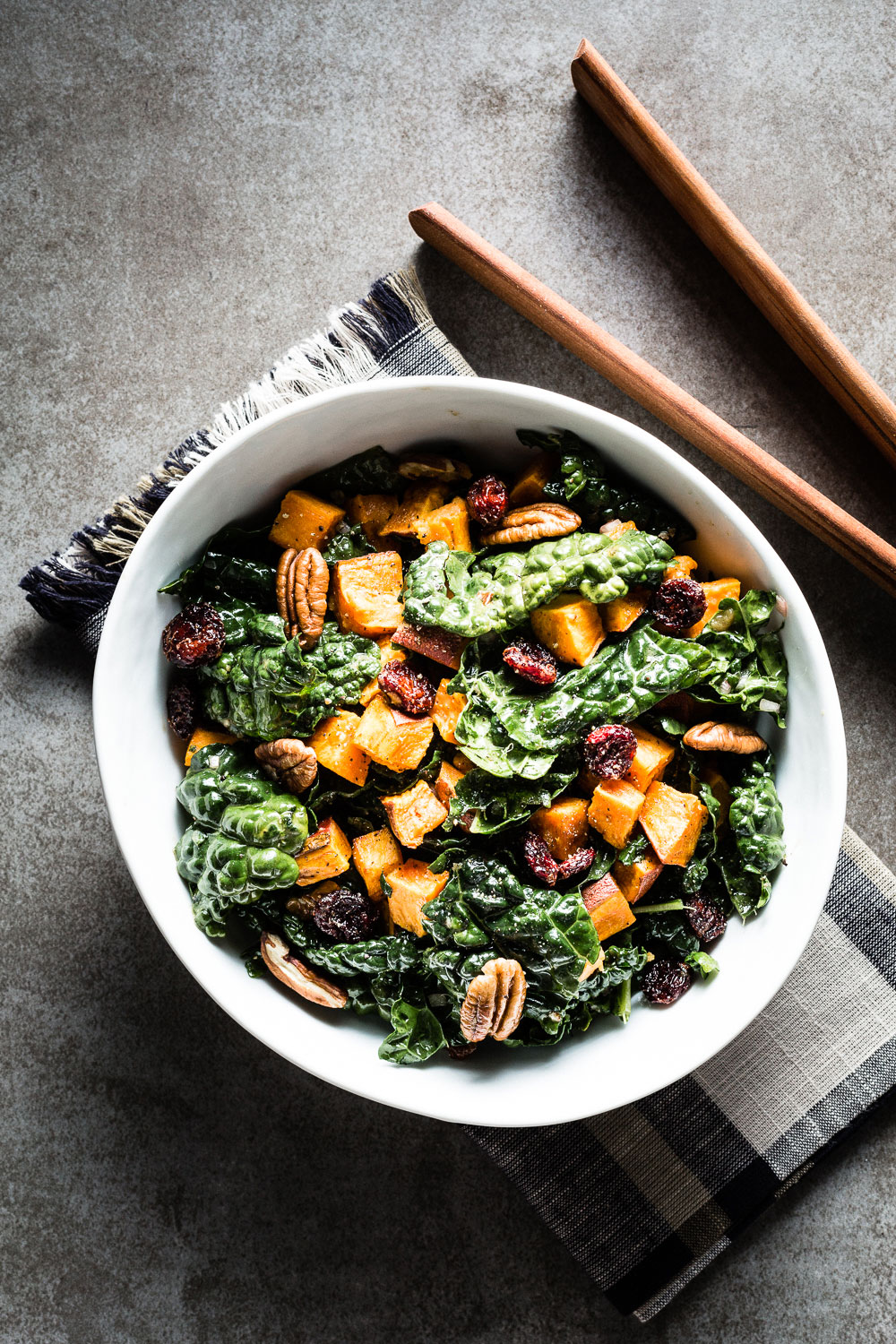 ROASTED SWEET POTATO KALE SALAD WITH MUSTARD DILL VINAIGRETTE - Farm ...