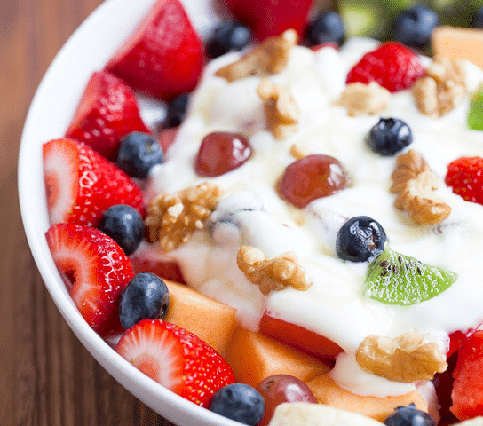Yogurt Bowl Recipe with Honey, Turmeric, Pistachios, and Strawberries